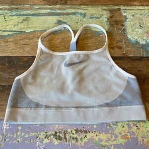 Nike Light Gray Sports Bra with Logo